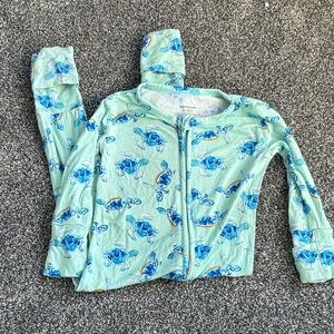 Kids Turtle Print Rashguard - Aqua and Blue